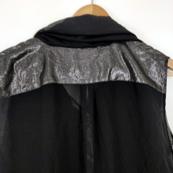 Acne Patrice Metallic Silver Blouse 38 8 - Picture 7 of 10